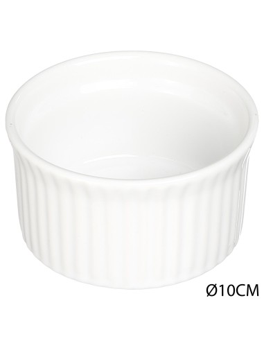 135126 - tartelette 12cm ceram blanc D. 12,5 x H. 3,4 cm