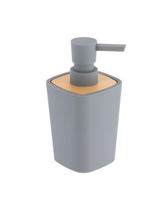 62110180 - distributeur a savon rubber + abs et bambou 380 ml - gris