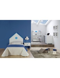 i-5844-44-téte de lit 0.90 alex blanc/bleu clair