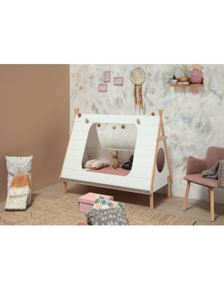 14768-lit cabane avalor 140x70 blanc/chéne