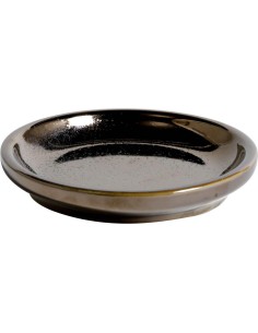 porte savon porcelaine rond - effet bronze