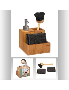 167770 - distri savon+access bamb 0,25l L. 13,5 x P. 12 x H. 20 cm