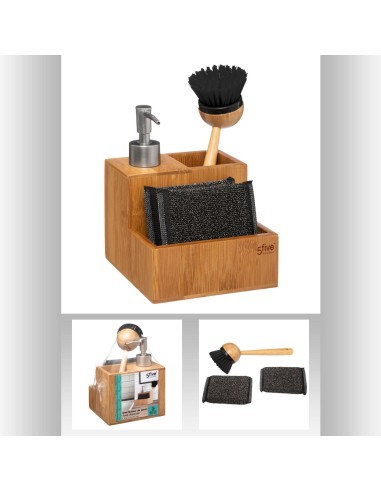 167770 - distri savon+access bamb 0,25l L. 13,5 x P. 12 x H. 20 cm