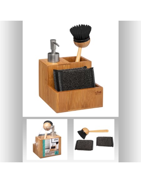 167770 - distri savon+access bamb 0,25l L. 13,5 x P. 12 x H. 20 cm