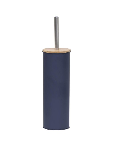6607118 - brosse wc metal couvercle bambou - bleu