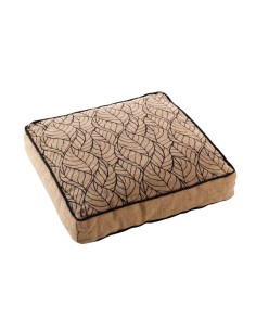 coussin de sol 40 x 40 x 8 cm jute imprime kalinda noir