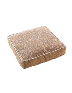 coussin de sol 40 x 40 x 8 cm jute imprime kalinda blanc