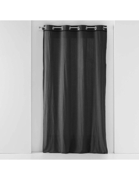 rideau a oeillets 135 x 240 cm coton lave linette anthracite