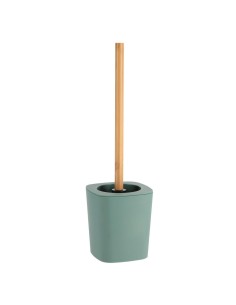 66110144 - brosse wc rubber + abs et tige bambou - vert sauge