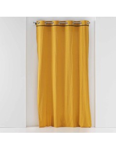 rideau a oeillets 135 x 240 cm coton lave linette jaune