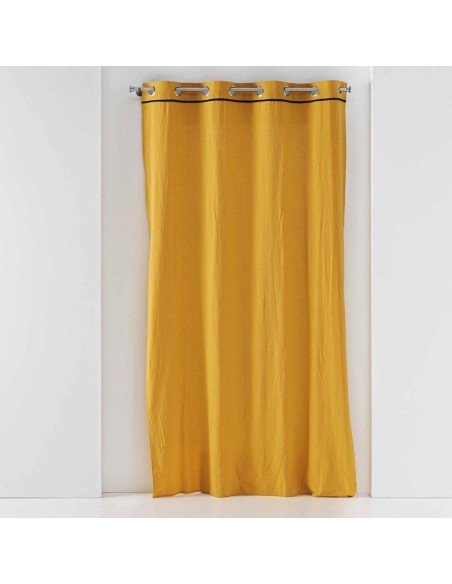 rideau a oeillets 135 x 240 cm coton lave linette jaune