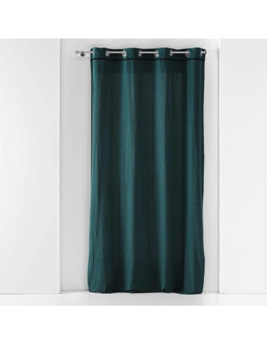 rideau a oeillets 135 x 240 cm coton lave linette petrole