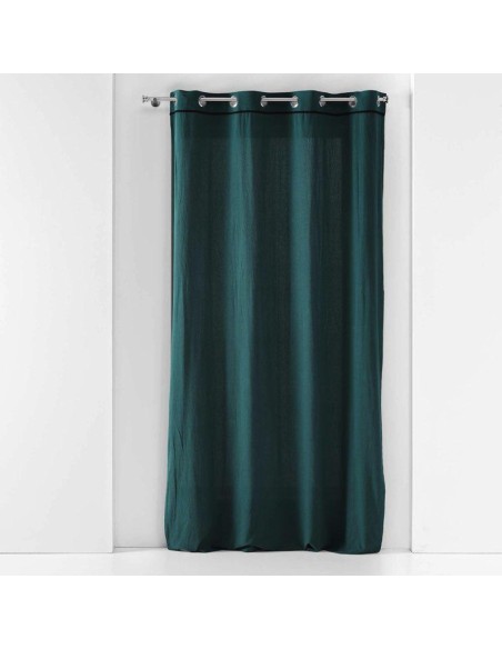 rideau a oeillets 135 x 240 cm coton lave linette petrole