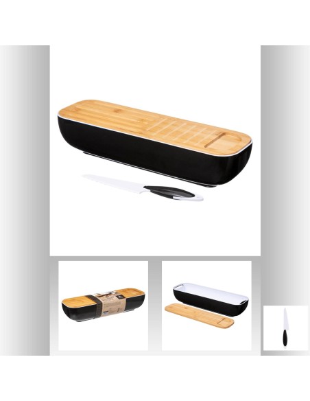 167755 - boite baguette blackbamboo L. 40 x P. 12 x H. 8,5 cm