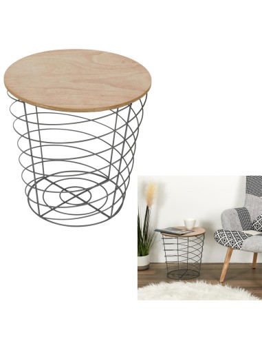 hd7201-table filaire bois et metal cyclone gris m6