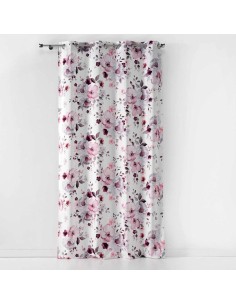 rideau a oeillets 140 x 240 cm velours imprime velvet flower blanc