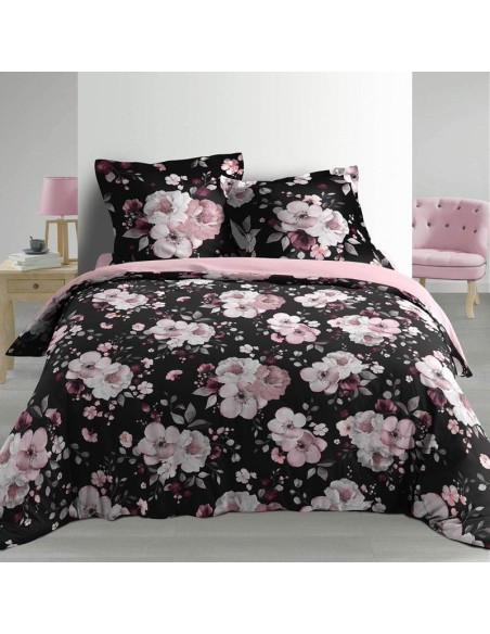1643851 - parure 3 p. 260 x 240 cm percale imp. 78 fils allover velvet flower no