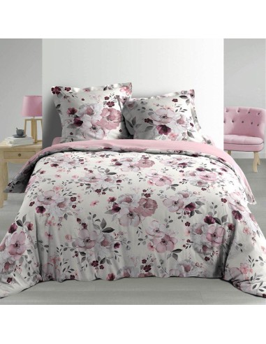 1643850 - parure 3 p. 260 x 240 cm percale imp. 78 fils allover velvet flower bl