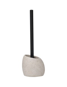 brosse wc polyresine forme galet tige pp - creme