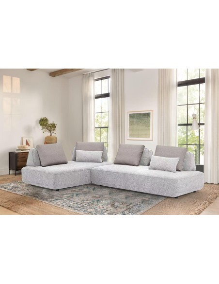 sf-379 - canapé otelo bis milan 102 white / big cushions 130 wheat