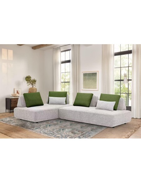 sf-379 - canapé otelo bis milan 150 white grey / big cushions 455 dark grey