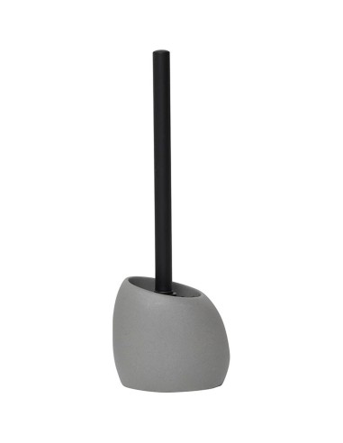 brosse wc polyresine forme galet tige pp - gris