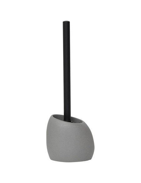 brosse wc polyresine forme galet tige pp - gris