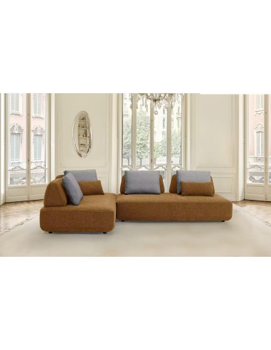 sf-379 - canapé otelo bis milan103 cream / big cushions 355 green