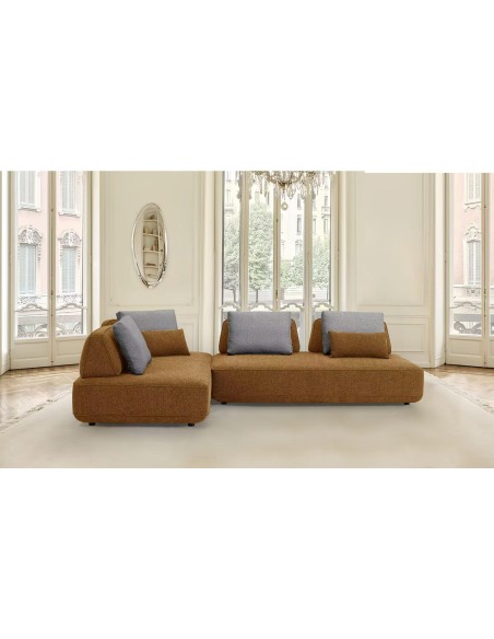 sf-379 - canapé otelo bis milan103 cream / big cushions 355 green