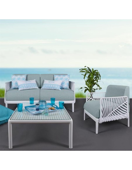 hd72403_dom - ensemble ibiza vert canape + fauteuil + table basse