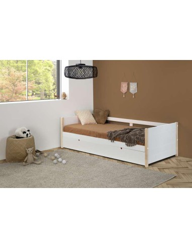 13211-lit gigogne ayora 90x190 blanc a/sommier