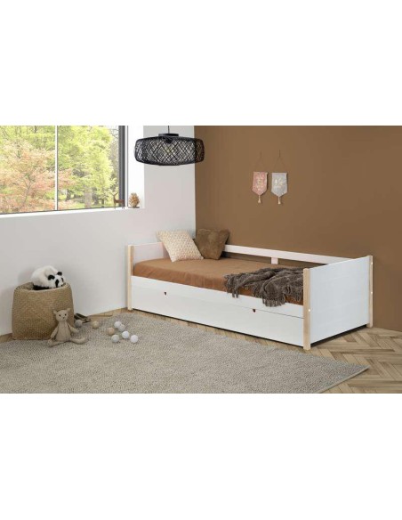 13211-lit gigogne ayora 90x190 blanc a/sommier