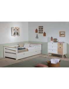 14092-lit gigogne libia 90x190 blanc/nat.a/sommier