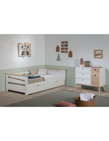 14092-lit gigogne libia 90x190 blanc/nat.a/sommier
