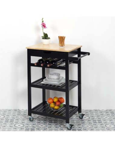 hd7102-desserte a roulettes noir 40x61x84.5cm m1