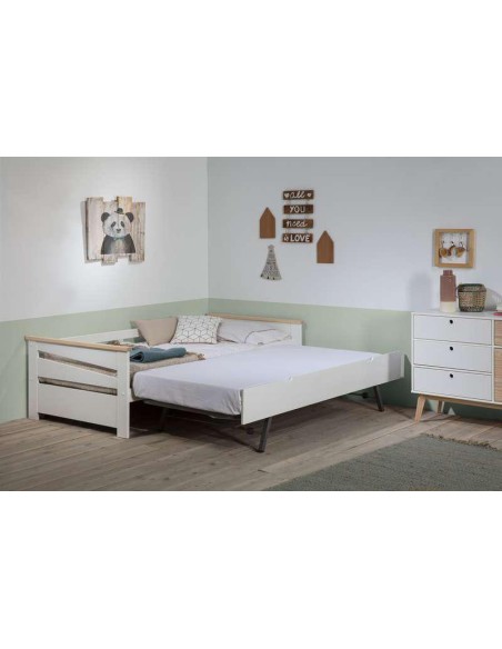 14117-lit gigogne libia 90x190 gris claire/nat a/sommier