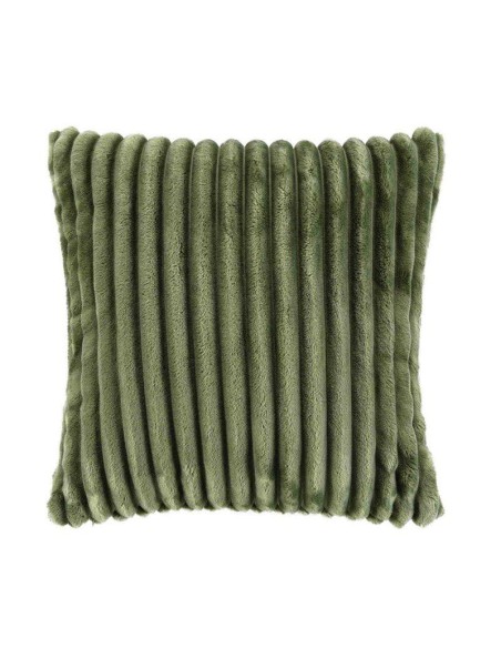 housse de coussin +encart 40 x 40 cm flanelle jacquard uni kalie kaki