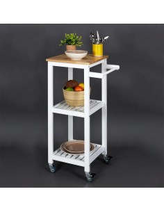 hd7106-desserte a roulettes 37x45x84.5cm blanc m1