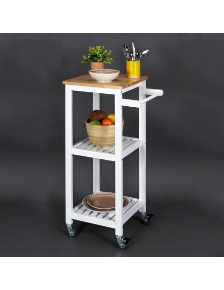 hd7106-desserte a roulettes 37x45x84.5cm blanc m1