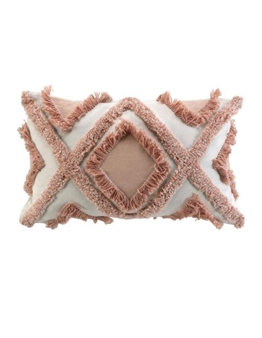 coussin dehoussable compresse 30 x 50 cm coton uni fantaisie marissa rose