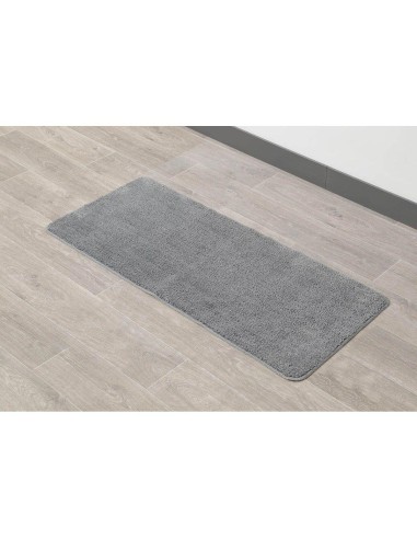 tapis microfibre double vasque 50x120 cm dessous latex - gris