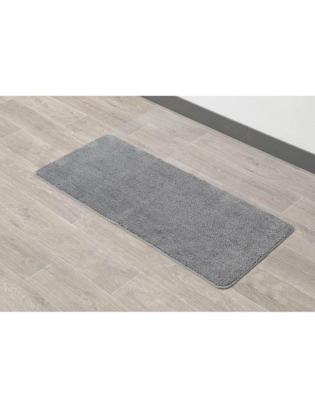 tapis microfibre double vasque 50x120 cm dessous latex - gris