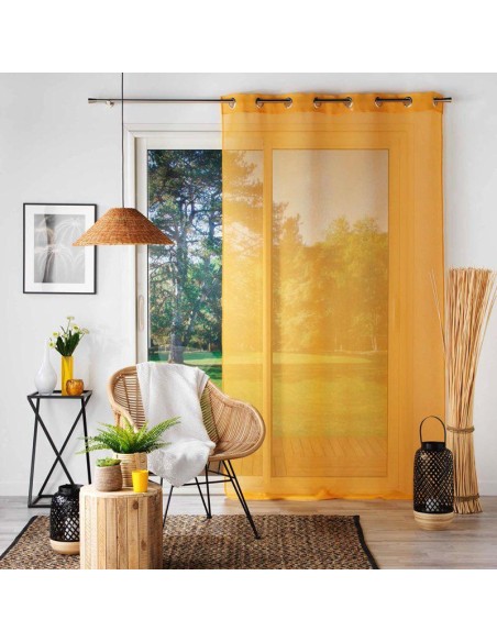 1627010 - panneau a oeillets 140 x 180 cm voile sable sandra jaune