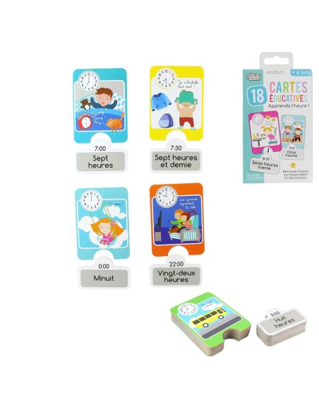 carte educative japprends lheure x24 m24