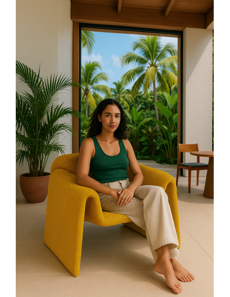 ch-164 - fauteuil arana accent sonic 68 moutarde