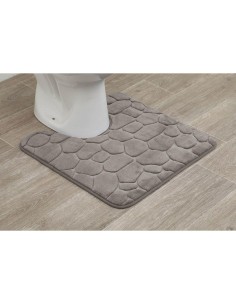 tapis contour wc memoire de forme microfibre galet 50x50 cm - taupe