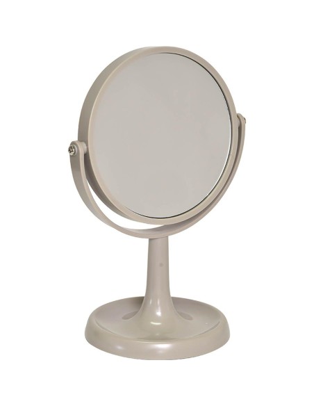 miroir base vide poche abs 1 face normal/1 face grossissante x3 - taupe