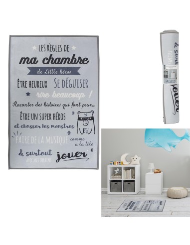 tapis regles de la chambre gris 60x90cm m8 a1/m8