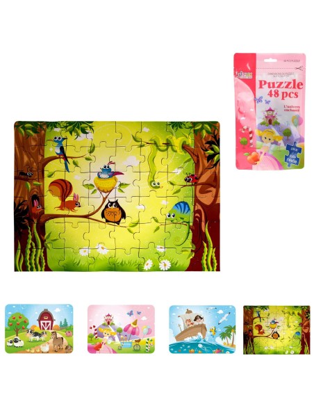 puzzle 48 pieces 4 modeles assortis m36