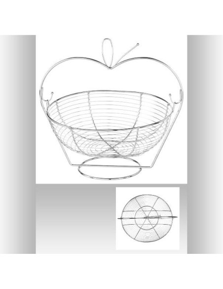 120327 - corbeille fruits pomme 35cm L. 35 x P. 29 x H. 33 cm